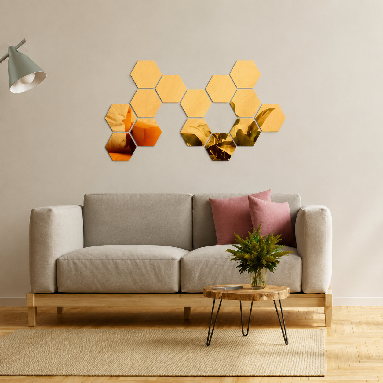 Acrylic Hexagon Mirror Wall Decor Stickers