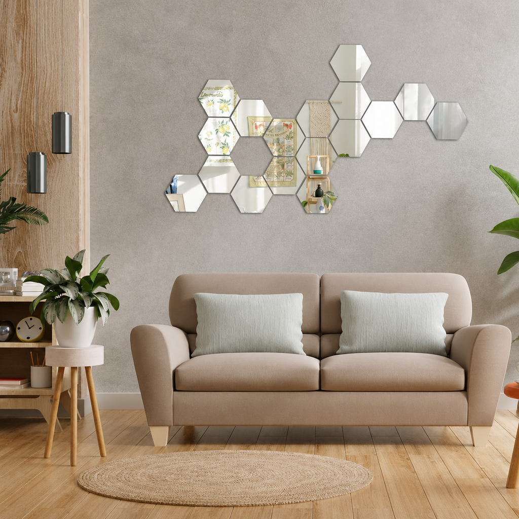 Acrylic Hexagon Mirror Wall Decor Stickers