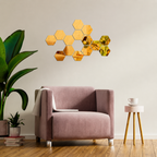 Acrylic Hexagon Mirror Wall Decor Stickers