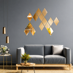 Acrylic Rhombus Mirror Wall Decor Stickers