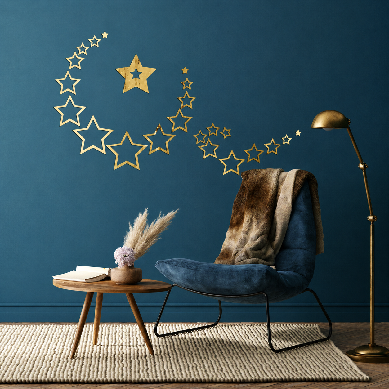 Acrylic Star Rings Mirror Wall Decor Stickers