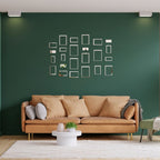 Acrylic Rectangle Rings Mirror Wall Decor Stickers
