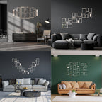 Acrylic Rectangle Rings Mirror Wall Decor Stickers