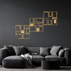 Acrylic Rectangle Rings Mirror Wall Decor Stickers