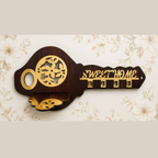 Premium Golden Acrylic Mirror Key Holder