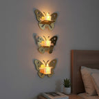 3 Butterfly Wall Shelves with 3 FREE Artificial LED Candles
