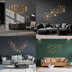 Acrylic Rectangle Rings Mirror Wall Decor Stickers