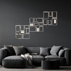 Acrylic Rectangle Rings Mirror Wall Decor Stickers